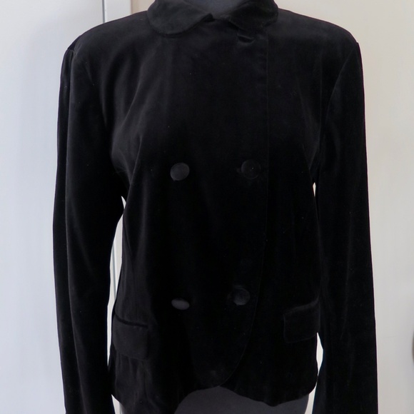 NWOT Ralph Lauren Jeans Co Black Velvet Double Breasted Jacket - Picture 7 of 7